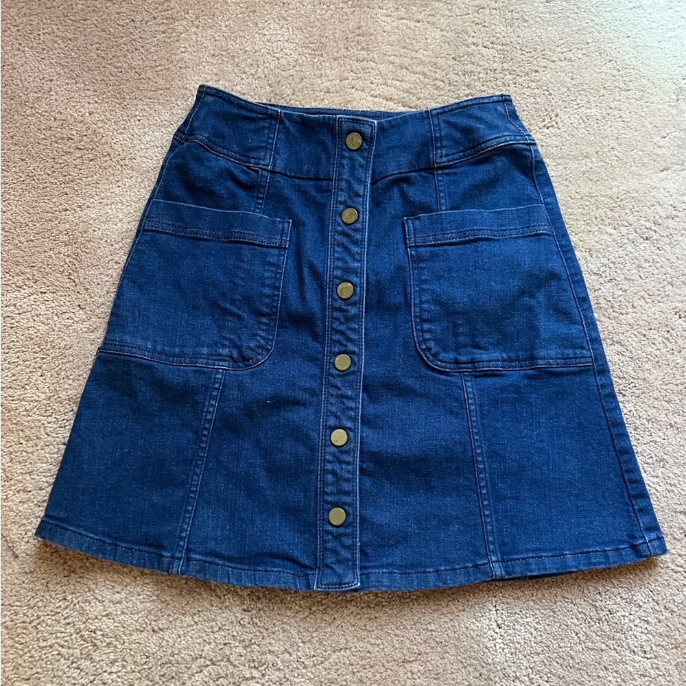 Boden denim a-line mini skirt